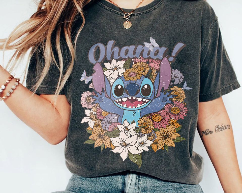 Vintage Disney Stitch Ohana Shirt, Stitch Aloha Shirt