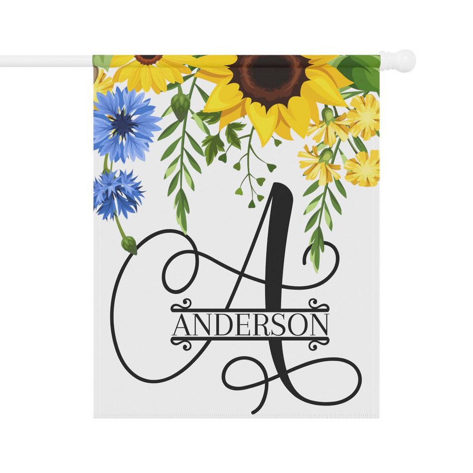 Personalized monogram house flags