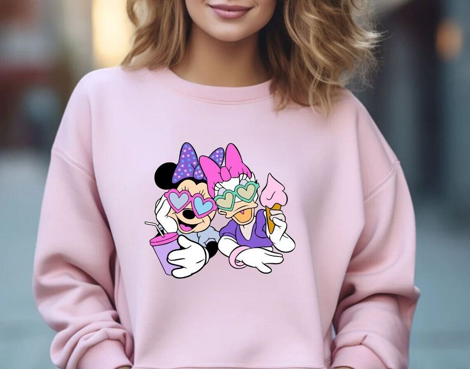 Minnie and Daisy Sweatshirt, Disney Girl Sweatshirt