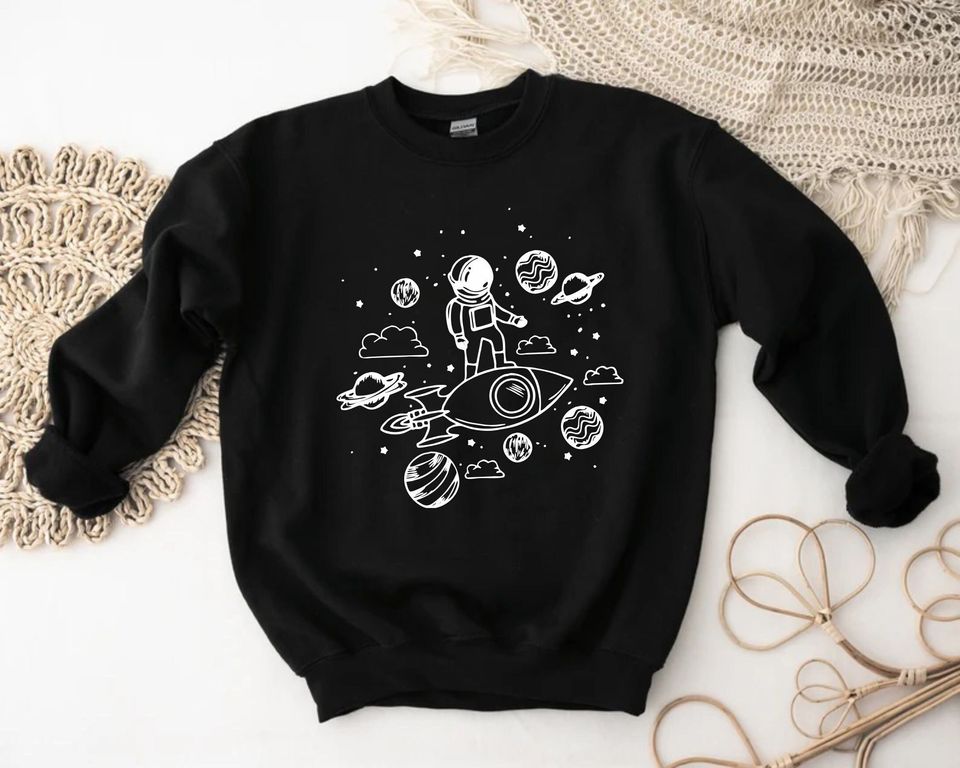 Astronaut Sweater, Space Gifts, Astronomy Gifts, Geek Gifts, Outer Space, Team Rocket, Moon Sweatshirt, Universe, Solar System, Planets