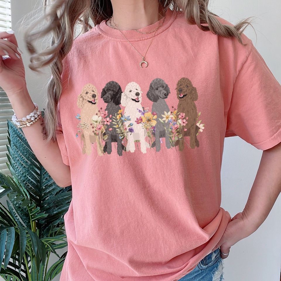 Wildflower Poodle Shirt - Cottagecore Nature-Inspired Poodle gift for Poodle Dog Lover, Poodle Dog Mom, Poodle Owner