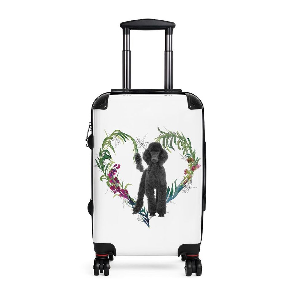 Black Poodle Wreath Cabin Suitcase Carry On Luggage Cabin Suitcase Hard Case Luggage