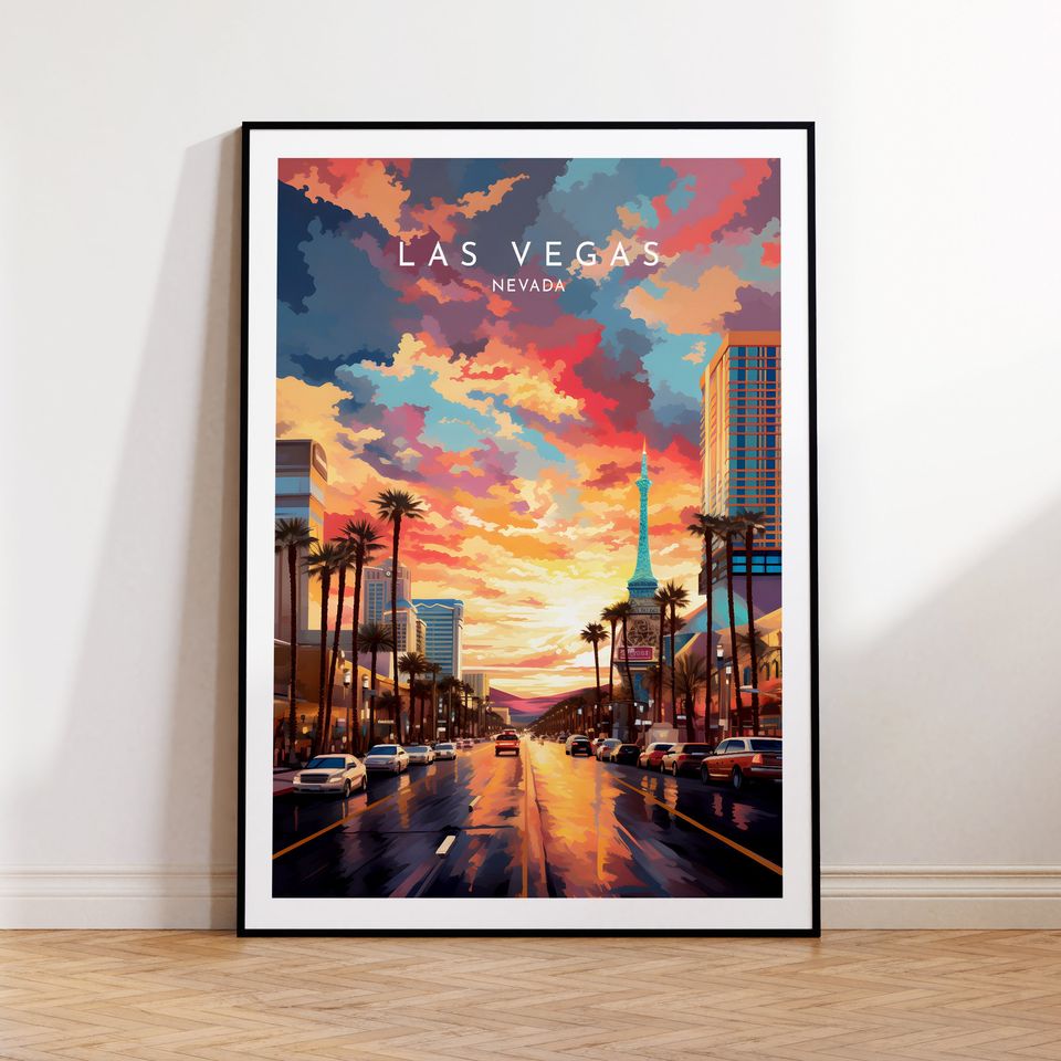 Las Vegas Travel Print - United States, Nevada Poster, Home Decor