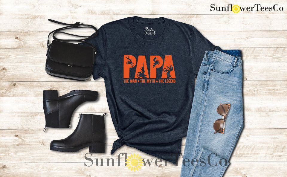 Biker Papa Shirt, Gift For Papa, Dirt Bike Papa Shirt, Gift For Biker Dad, Fathers Day Gift, Dad Dirt Bike Rider Shirt, Motocross Men Gift