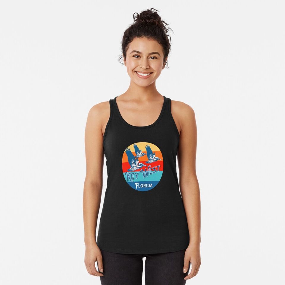 Key West Florida Pelicans Racerback Tank Top