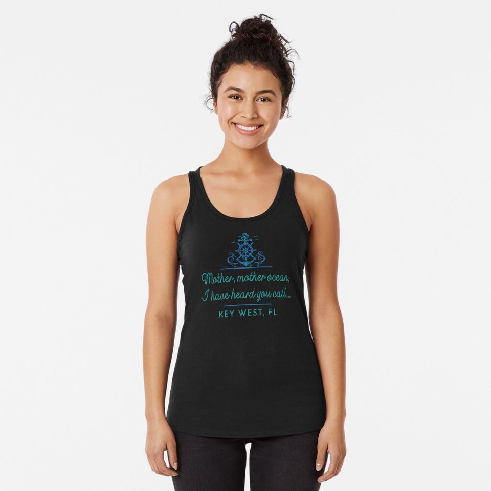Key West Florida, Mother Ocean Design Racerback Tank Top