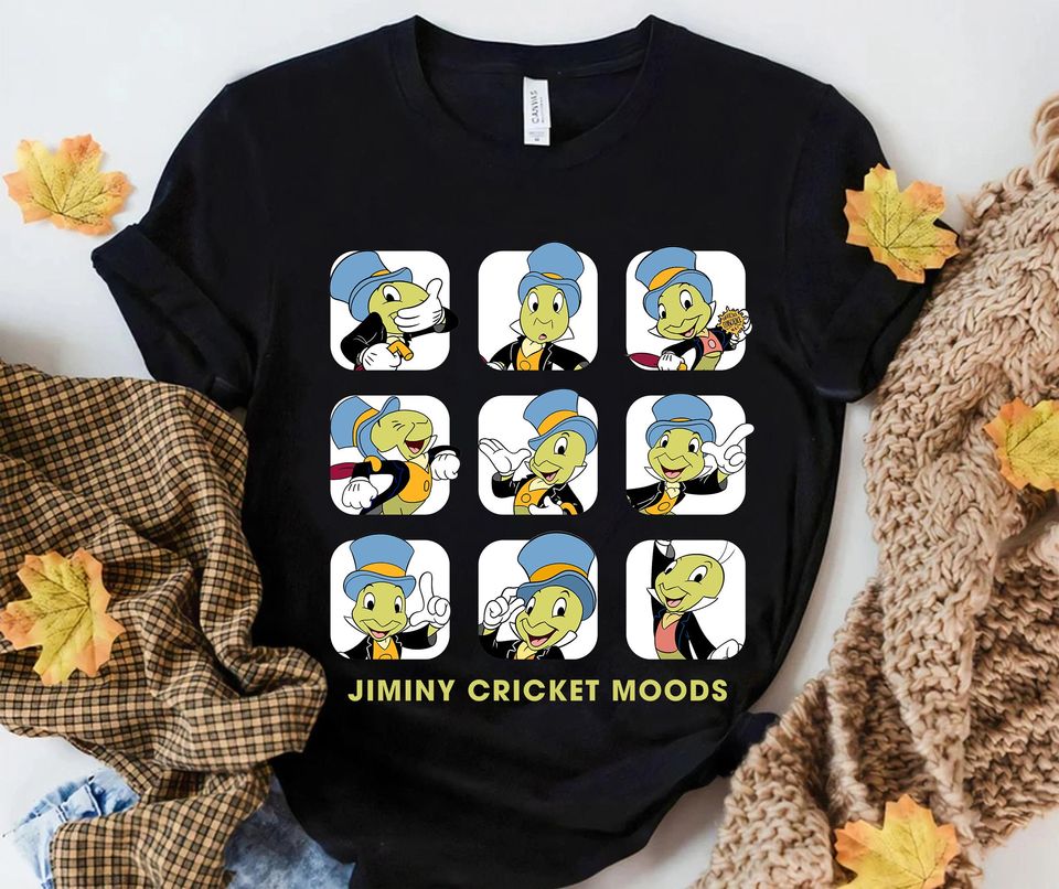 Disney Jiminy Cricket Moods T-Shirt, Disney Pinocchio Shirt, Magic Kingdom, Disneyland Family Vacation Shirt, Disney Matching Birthday Gifts