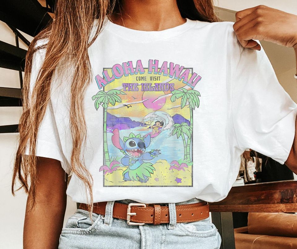 Vintage Lilo & Stitch Aloha Hawaii Come Visit The Islands T-shirt