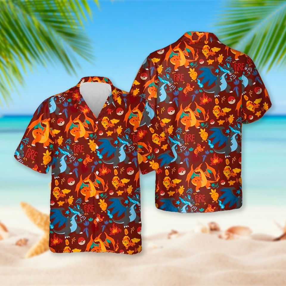 Dragon Hawaiian Beach Shirt, Japanese Animated Hawaiian Shirt