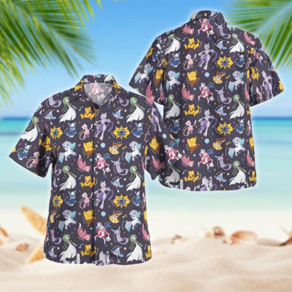 Pocket Cartoon Characters Hawaiian Shirt