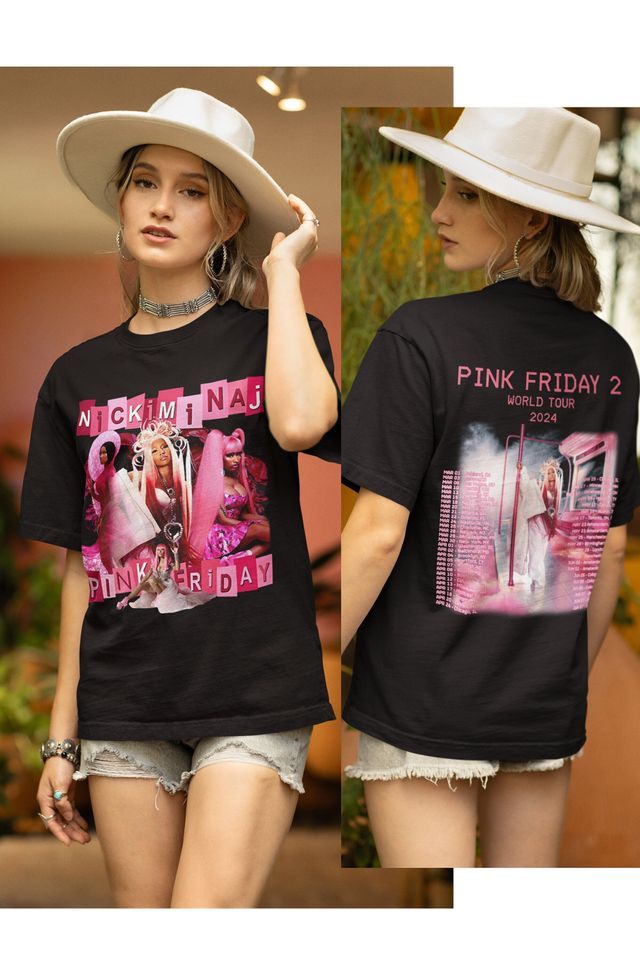 2 Sides Nicki Minaj Unisex Tshirt, Pink Friday 2 World Tour 2024 Tshirt, Sweatshirt Nicki Minaj, Nicki Minaj Merch, Nicki Minaj fans Gift