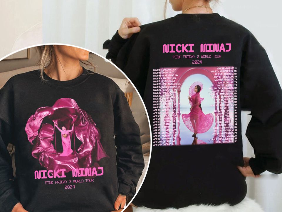 Pink Friday 2 Airbrush Nicki Minaj 2 Sided Shirt, Nicki Minaj Tour Shirt, Nicki Minaj Merch, Pink Friday 2 World Tour Shirt, Gift For Fan