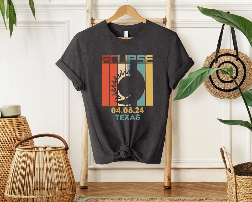 Texas Total Solar Eclipse Shirt, Path of Totality Shirt, Countdown to Totality V-Neck Shirt, Celestial Shirt, Astronomy Sun and Moon Shirt