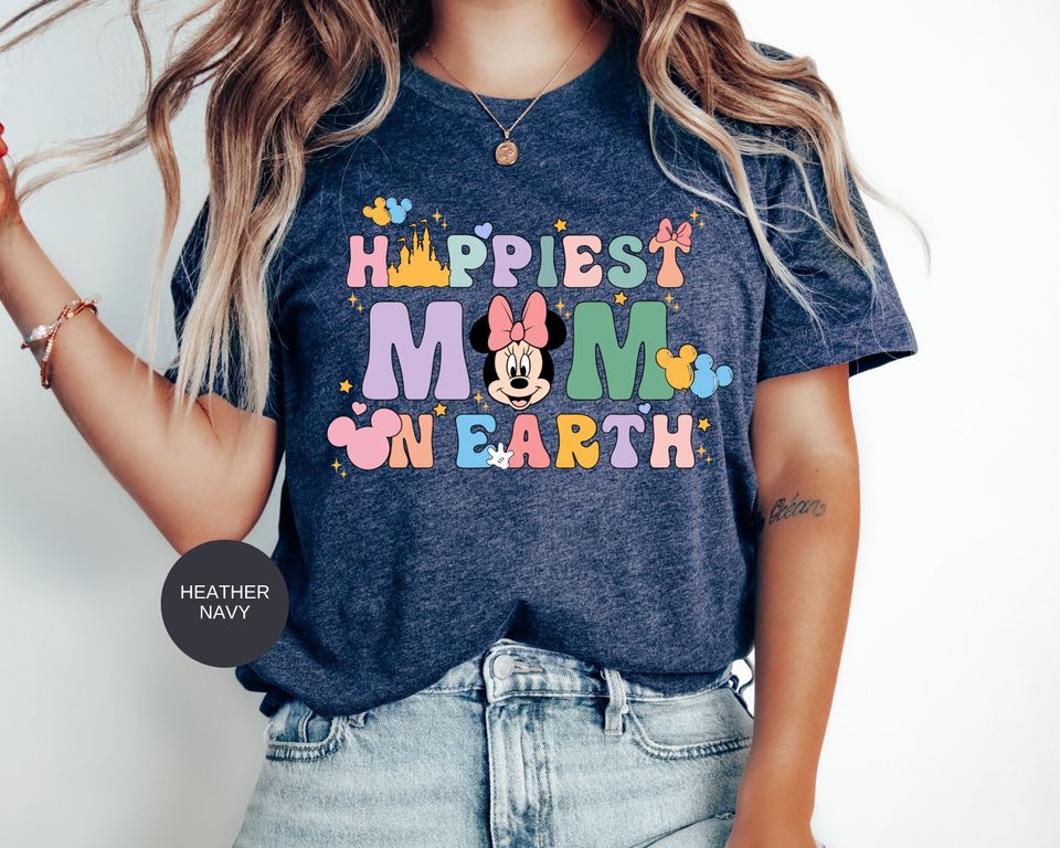 Happiest Mama On Earth Shirt Cute Mouse Ears T-Shirt Mothers Day Gift New Mommy Shirt,Disney Mom Gift Gift For Mom Disney Mama Shirt
