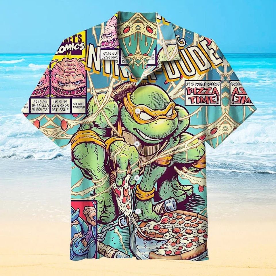 The Amazing Michelangelo's Pizza Time, Beach Hawaiian Shirt