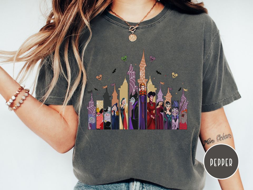Disney Villains Shirt, Comfort Colors, Maleficent Shirt, Disney Halloween Crewneck Tee, Villains Cinde Castle, Villains tshirt, Cruella