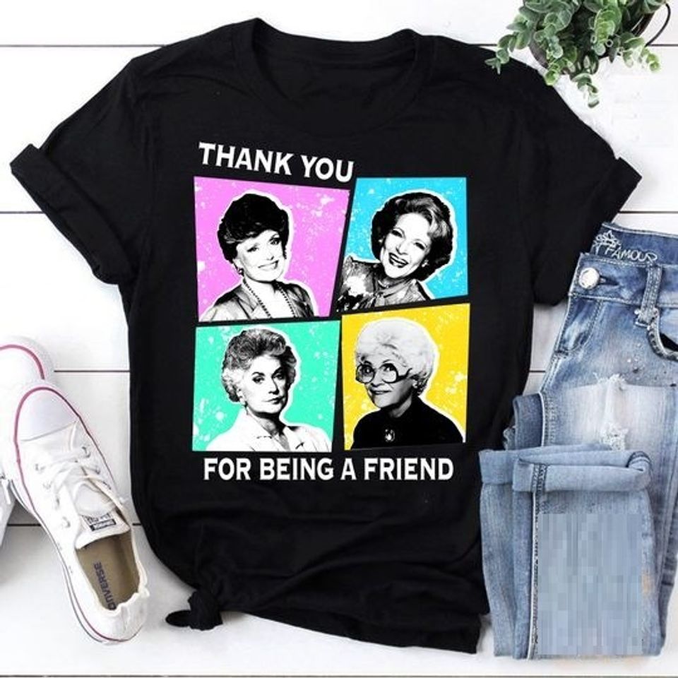 Thank You For Being A Friend Stay Golden Funny Vintage T-Shirt