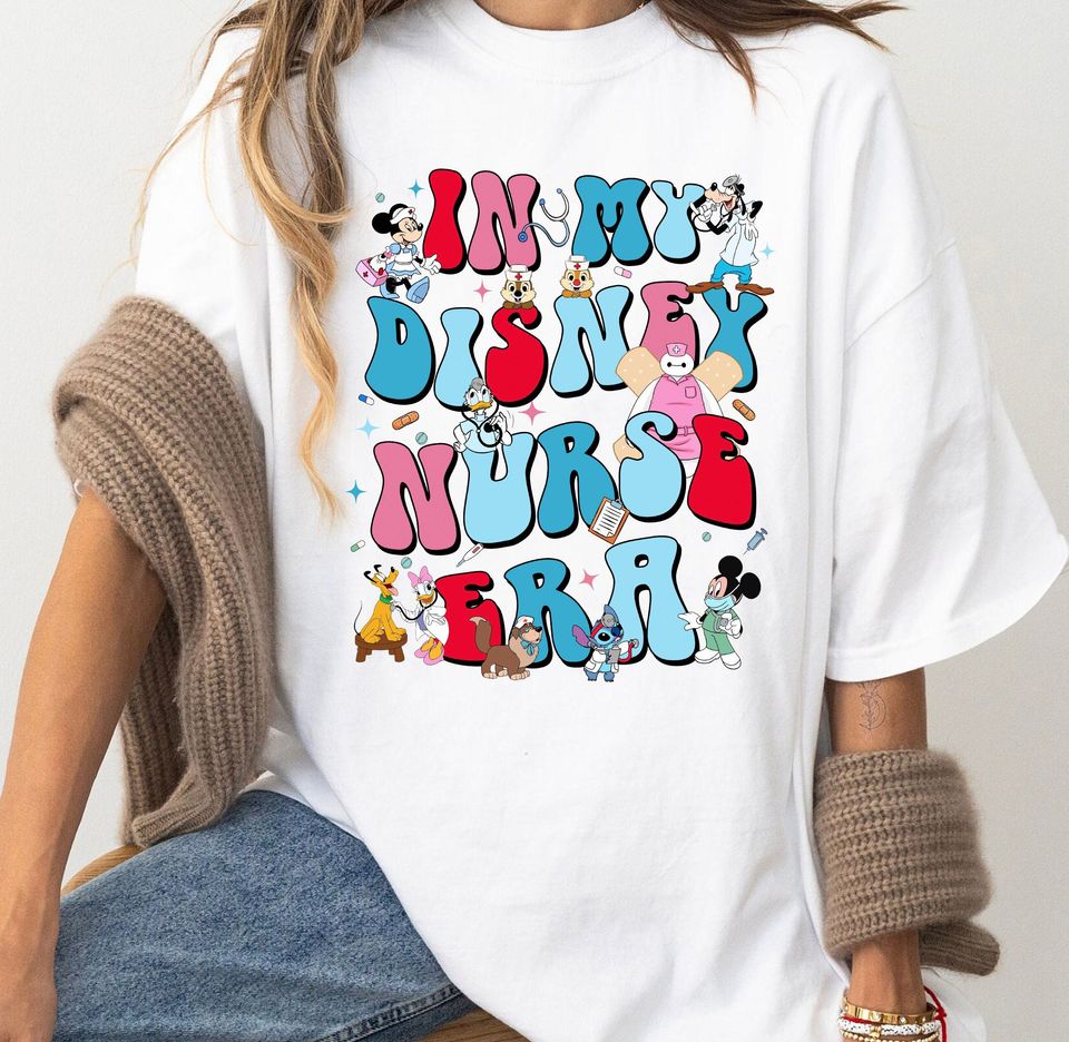Two-sided Mickey and Friends Disney Nurse Shirt, Disney Nurse Day Tee
