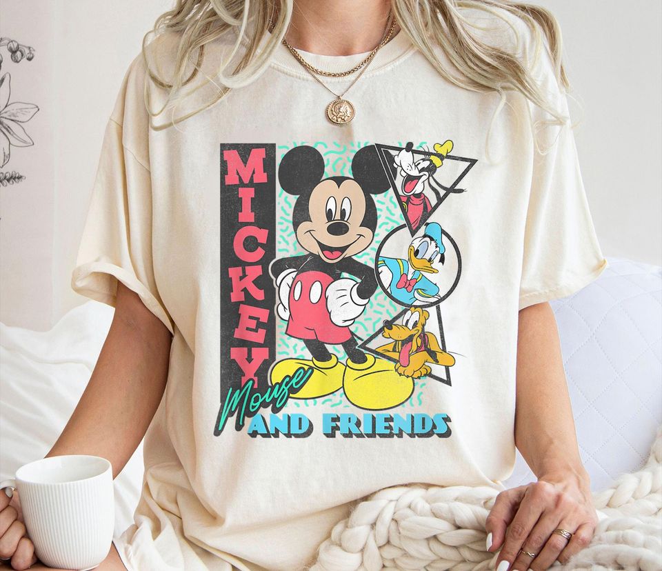 Disney Retro 90's Mickey & Friends Group Shirt