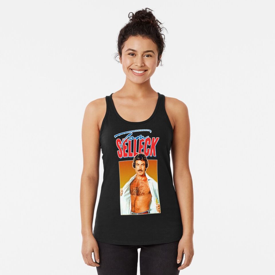 Retro Tom Selleck Racerback Tank Top