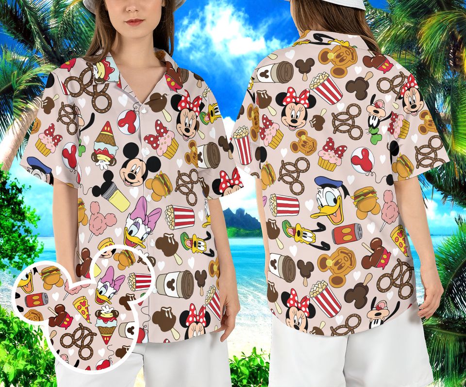 Disneyland Snacks Hawaiian Shirt, Mickey and Friends Snacks Hawaii Shirt