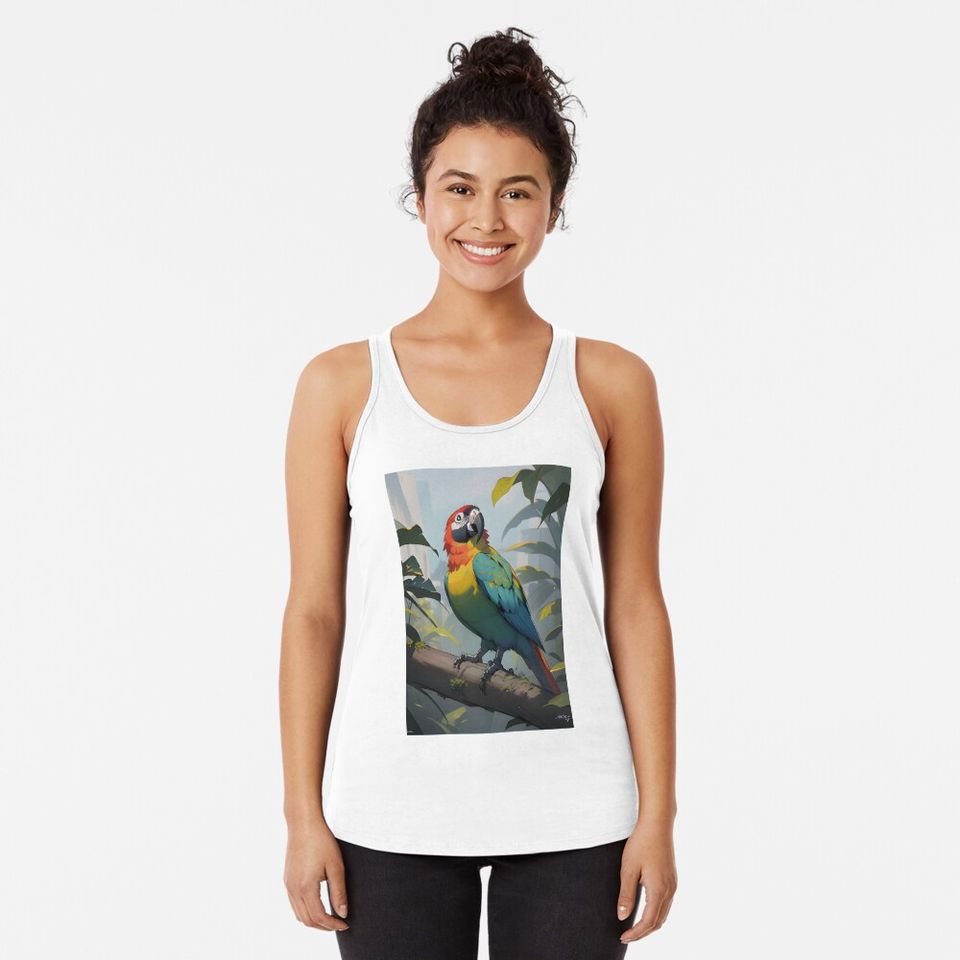 Parrot Racerback Tank Top, Jimmy Buffett Tank Tops