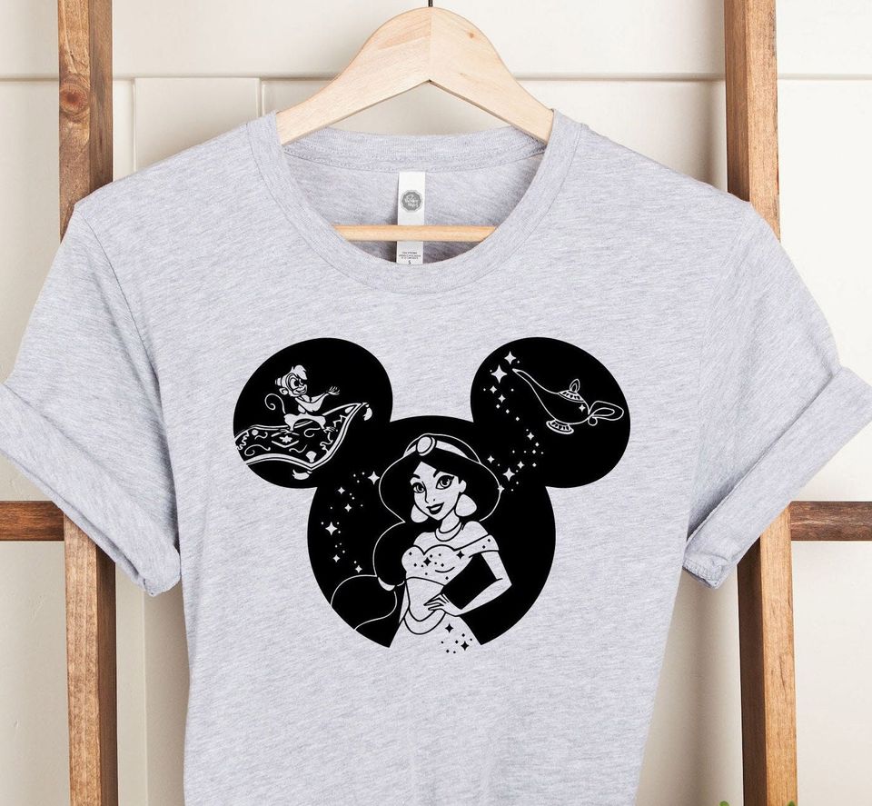 Aladdin's Magical Lamp T-shirt, Princess Jasmine And Aladdin Shirt, Shirt For Gift, Unisex Shirts, Animation Tee, Trend Shirts, Gift Idea