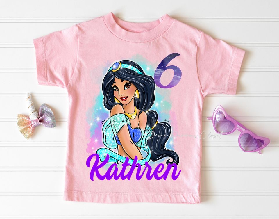 Jasmine Birthday Shirt - Princess Jasmine Birthday Tee - Sweatshirt and T-Shirt Available