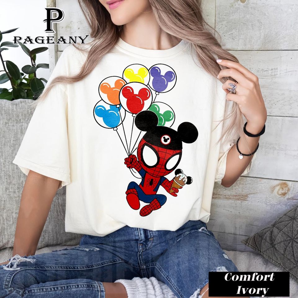 Disney Spiderman Balloons, Disney Spiderman Shirt