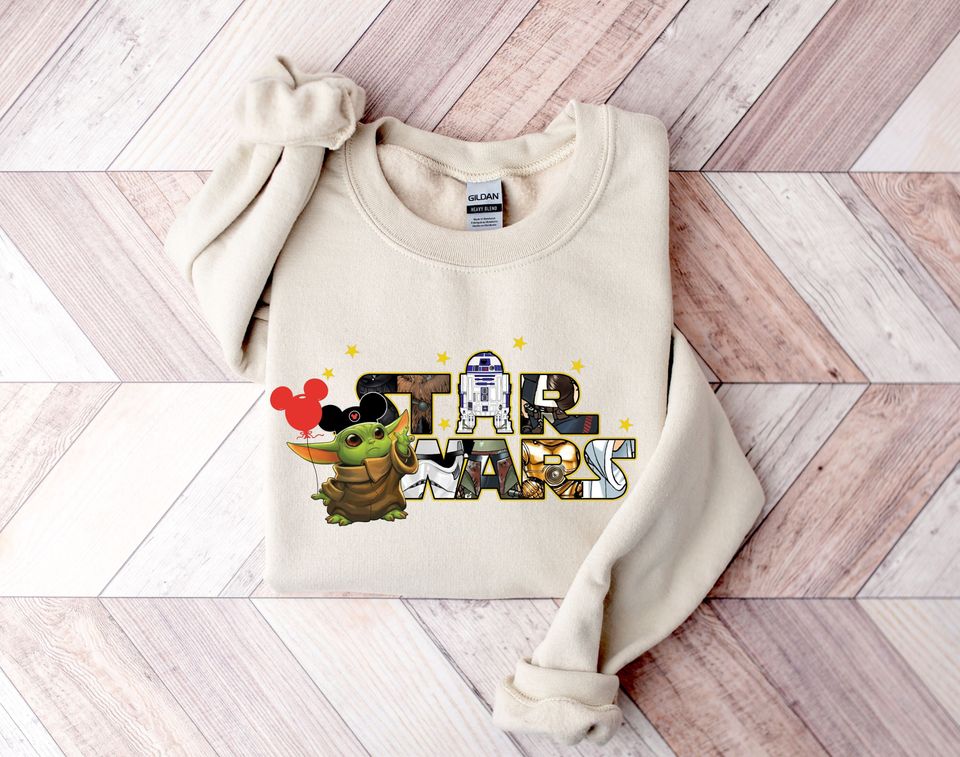 Disney Star Wars Characters Sweatshirt, Star Wars Sweatshirt, Star Wars Galaxy Sweatshirt, Disney Family Sweatshirt, Star Wars Lover Gift