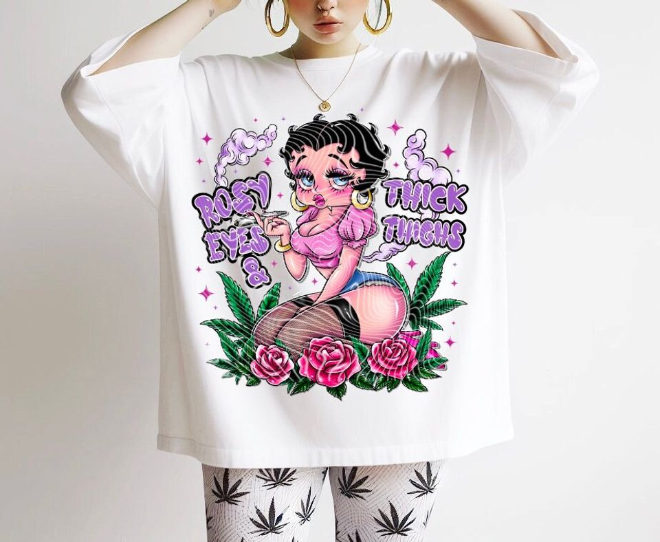 Betty Boop Thick Thighs Stoner Shirt