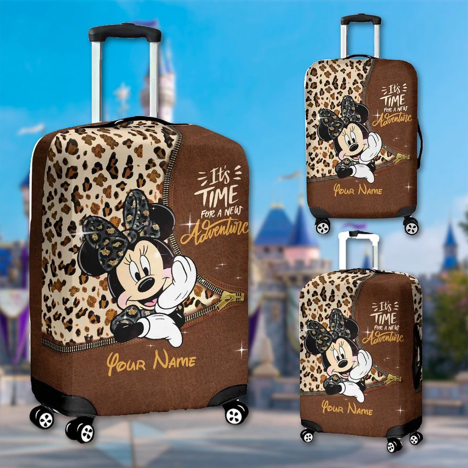 Custom Mouse Adventure Luggage Cover, Cartoon Luggage Protector, Magic Kingdom Trip Gift