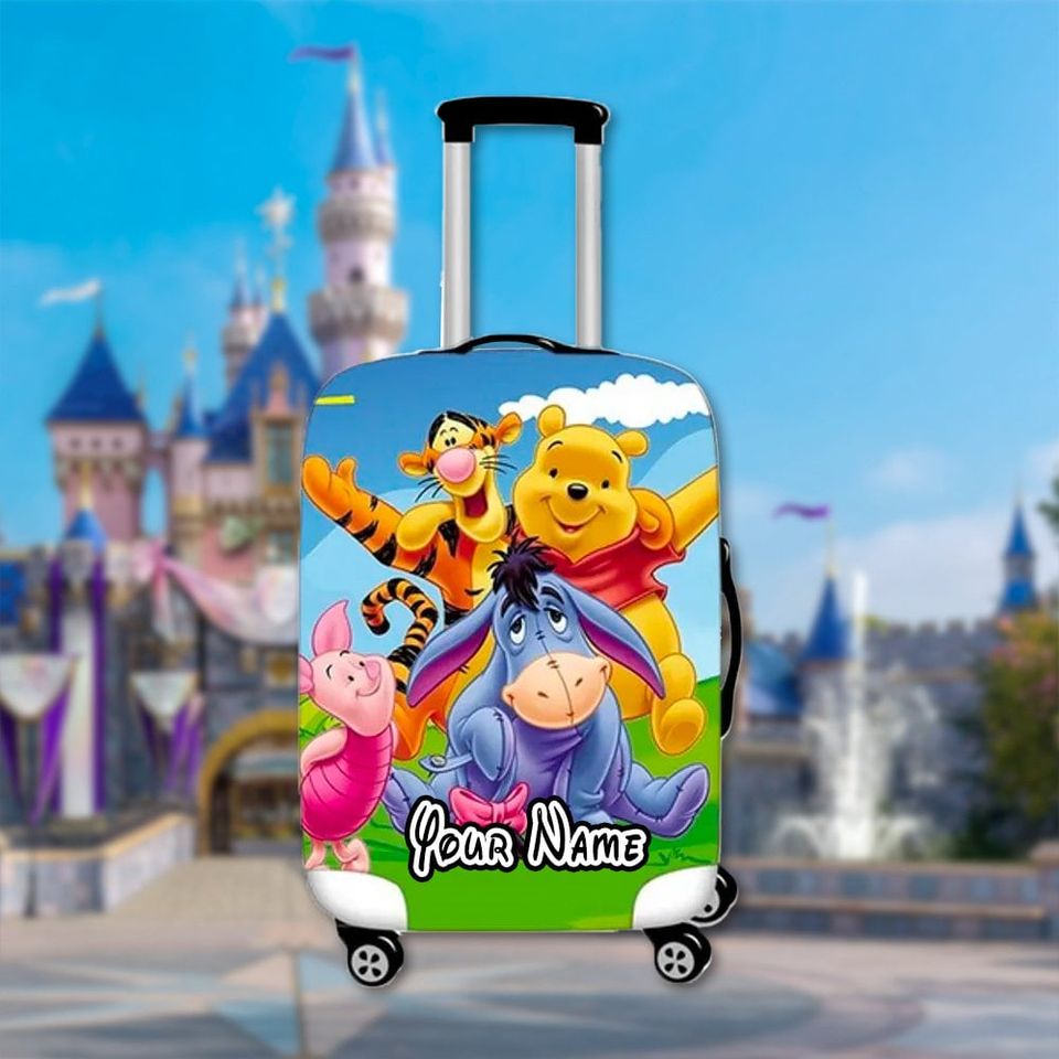 Custom Bear And Friends Luggage Cover, Winnie The Pooh Merch