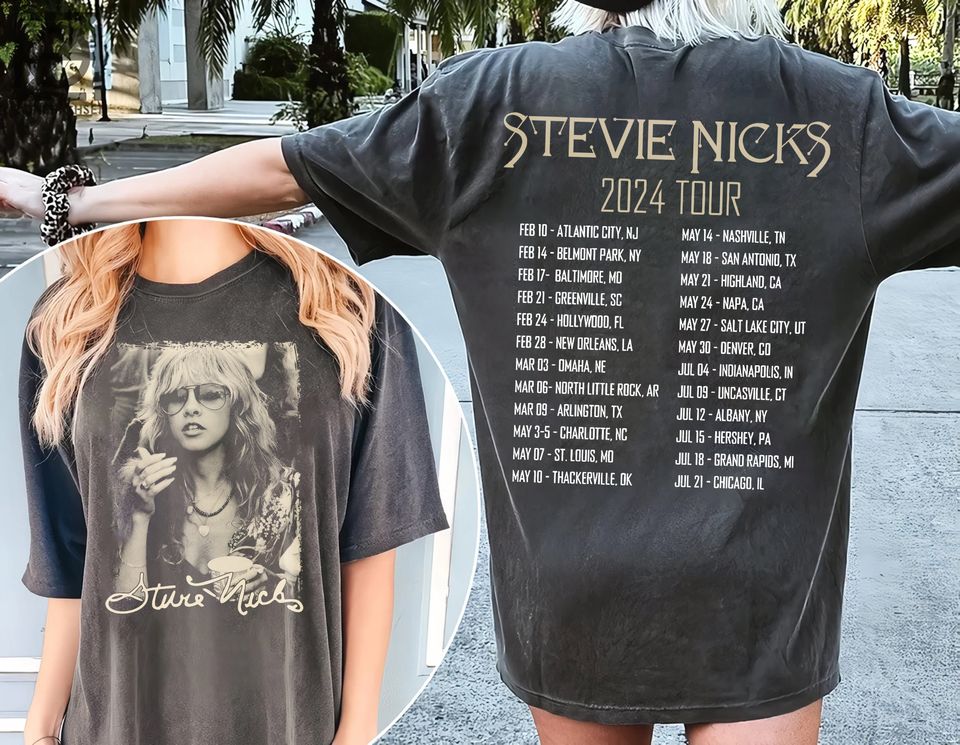 Stevie Nicks 2024 Tour Shirt, Vintage 90s Stevie Nicks Shirt, Stevie Nicks Live On Tour 2024 shirt