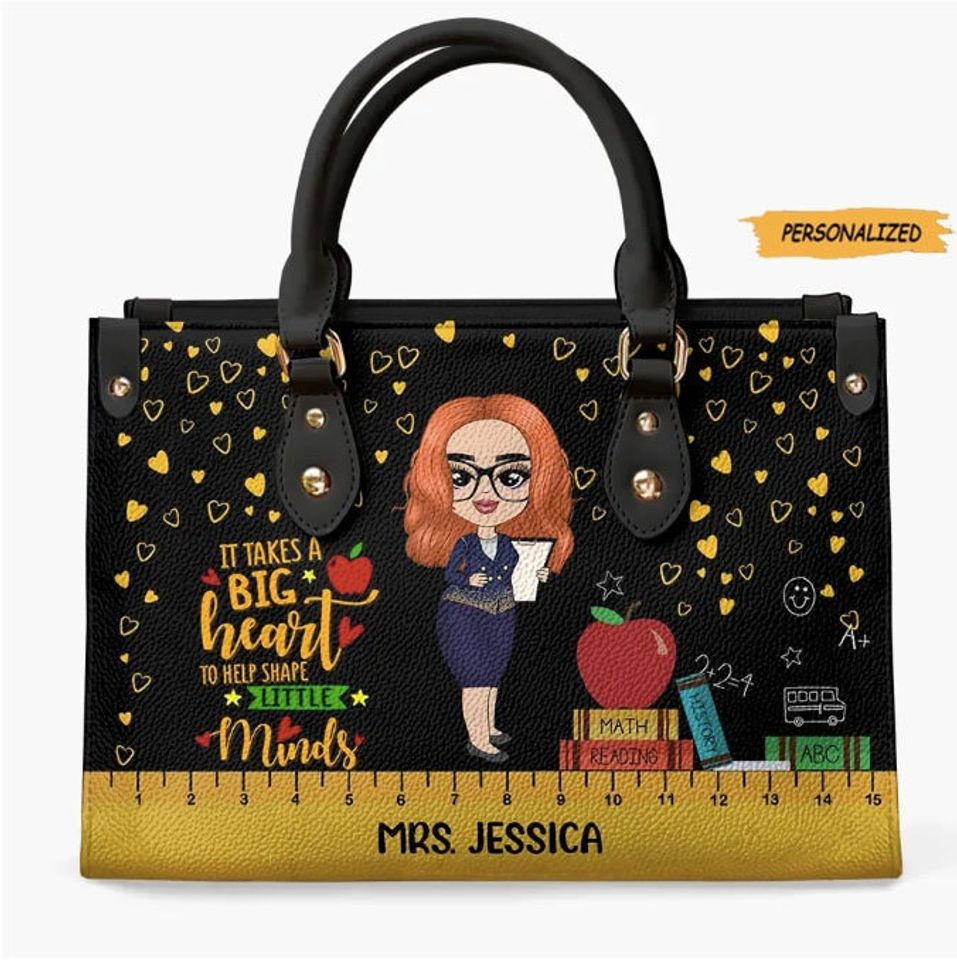 Teacher Personalized Custom Leather Bag, Gift For Teachers
