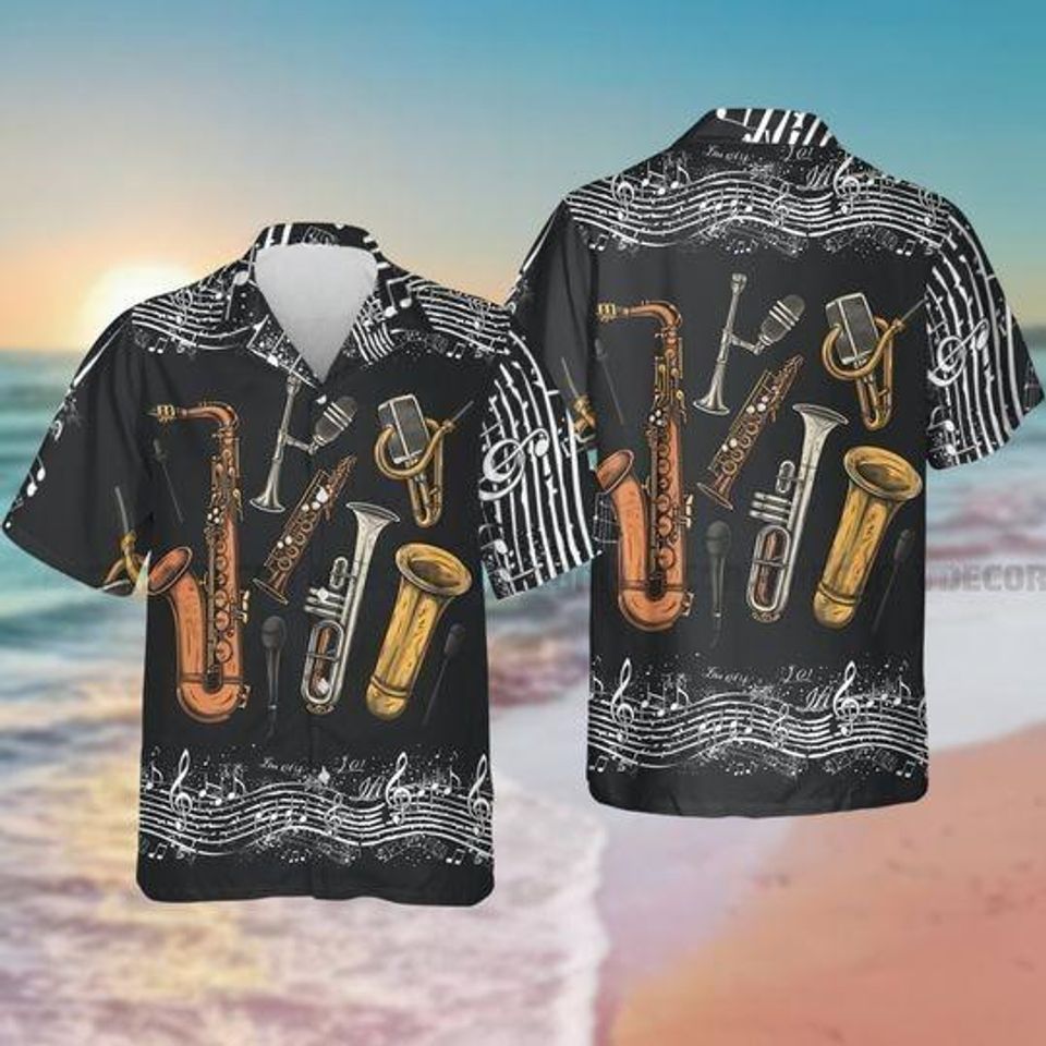 Types of Trumpets Hawaiian Shirt, Music Instrument Hawaii Shirt