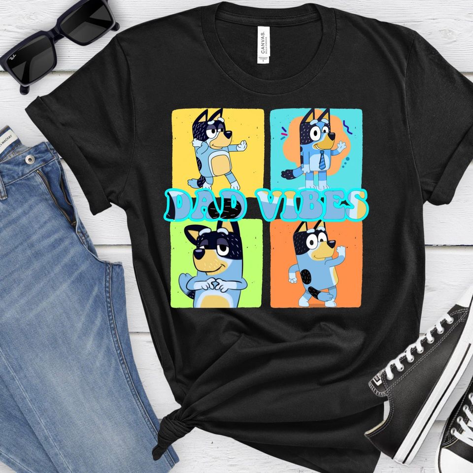 Cool Dad Vibes Cartoon Tee - Funny Father's Day Gift Idea