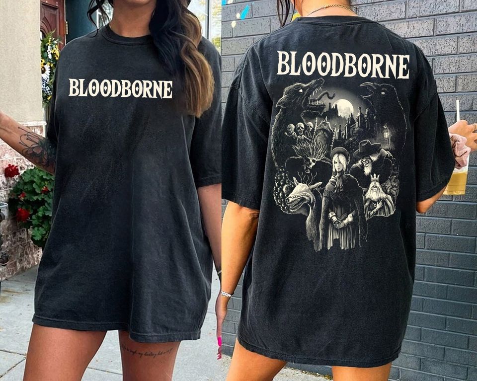 Bloodborne - Hunter And Lamp Messengers 2 Sides Shirt, Bloodborne Game Shirt, Bloodborne Video Game Shirt Men Women, Trendy Shirt