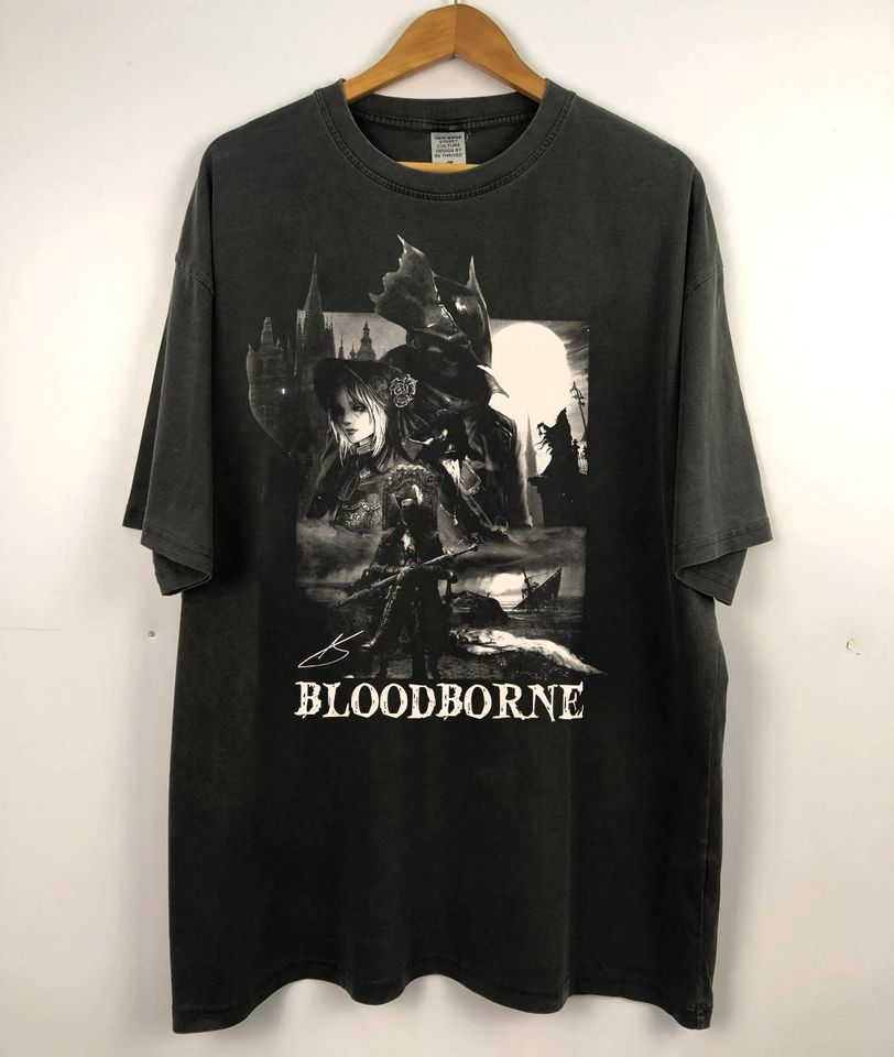 Vintage 90s Bloodborne Shirt, Bloodborne Game Shirt, Funny Bloodborne The Hunters Shirt, Trendy Shirt For Men Women