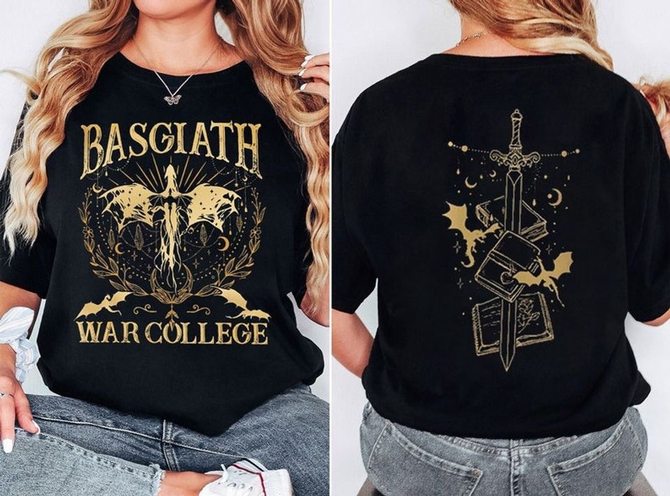Basgiath War College 2 Sided Comfort Colors Shirt, Fourth Wing Riders Quadrant, Dragon Rider TShirt