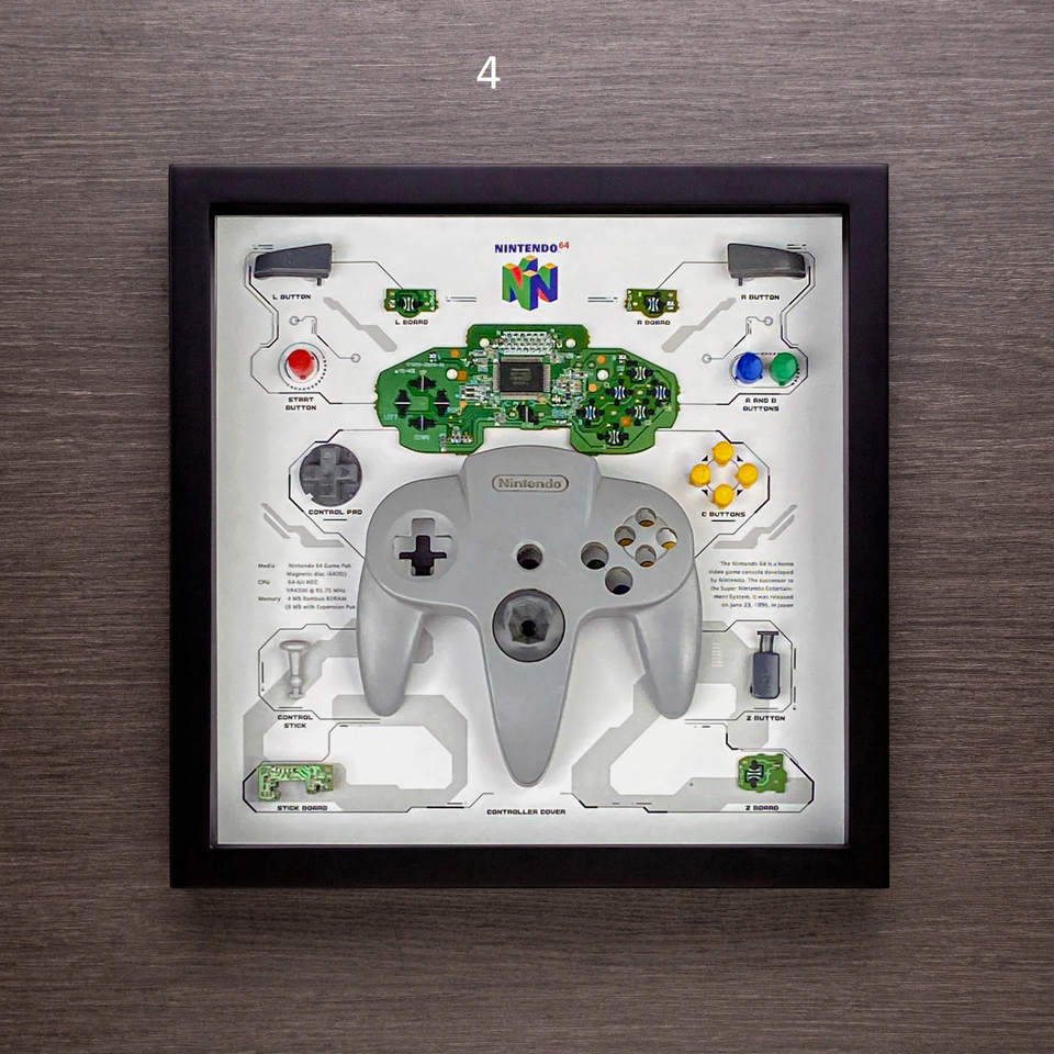 Father's Day Gift, Nintendo Retro Game Art Handmade Frame, Tech Home Wall Decoration