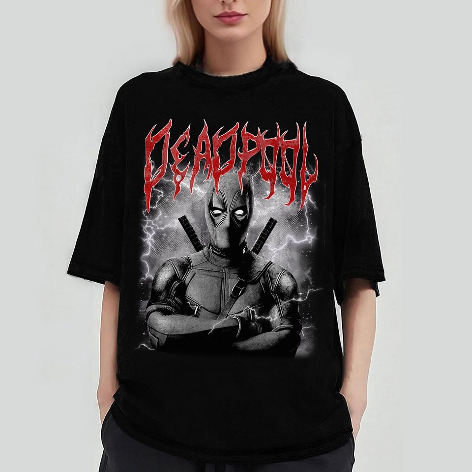Vintage Deadpool Black Metal Shirt | Deadpool Movie Shirt | Deadpool Wade Wilson Shirt