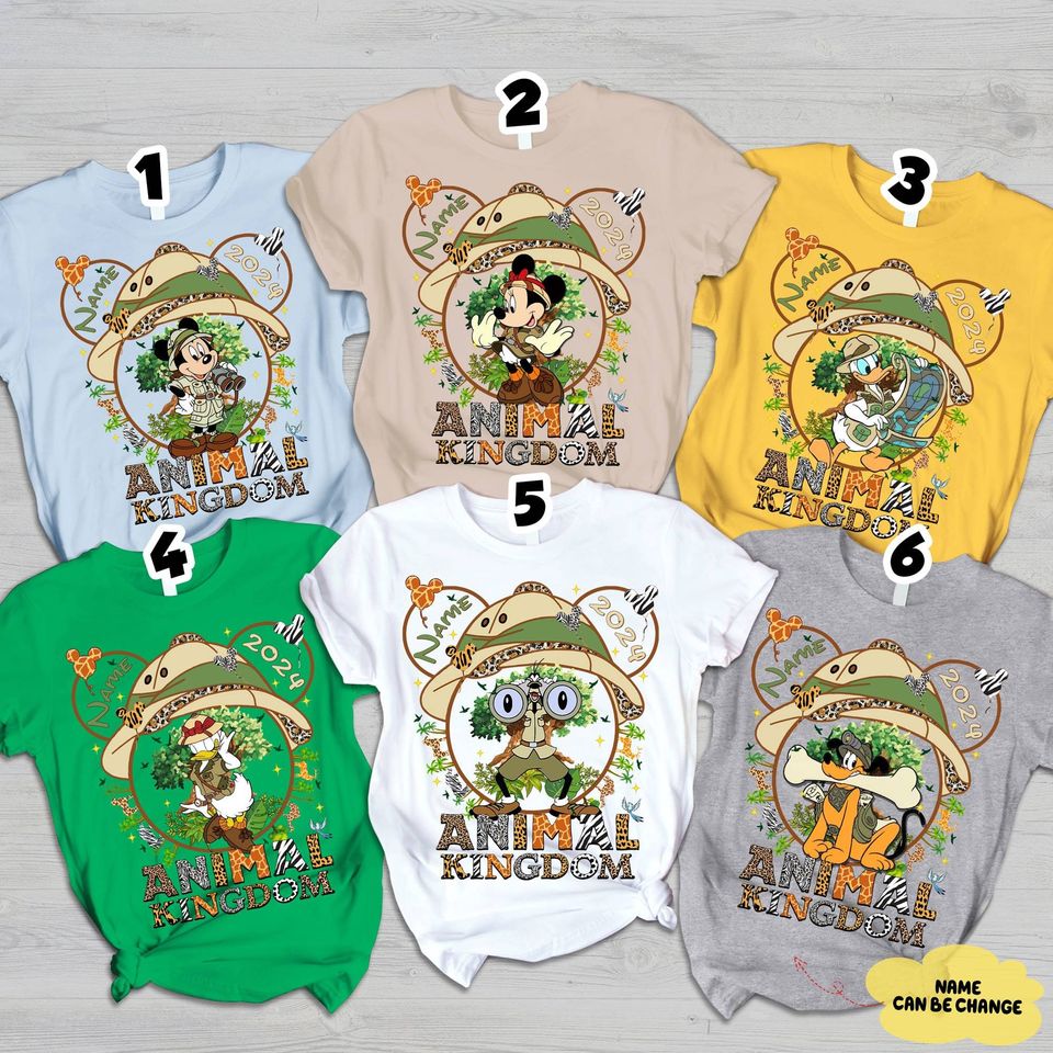 Personalized Disneyland Animal Kingdom Family shirt, Mickey and Friends Safari Mode Shirt, Disneyland Safari Trip 2024 Matching Shirts