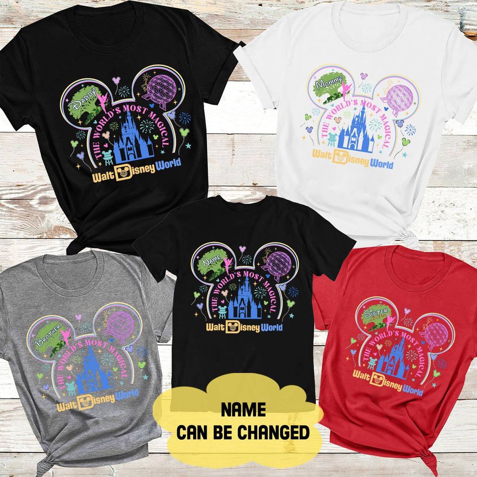 Custom Disneyworld Family Shirt, Most Magical Place On Earth Shirt, Disneyland Magic Kingdom Shirt