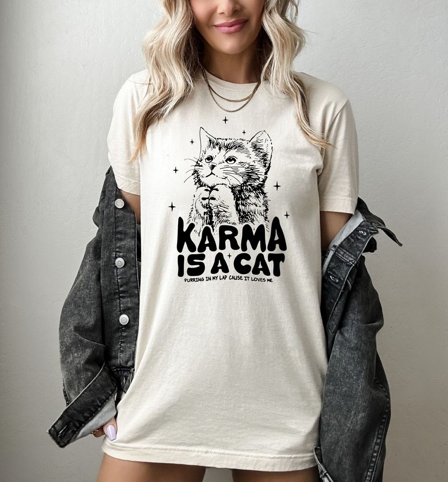 Karma Is A Cat Taylor Eras Cat Lover Merch Outfit  Animal Lover Unisex T-Shirt