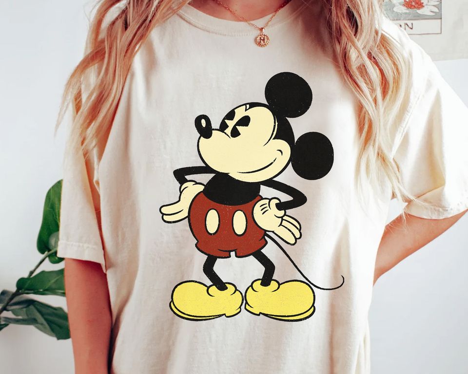 Cute Disney Mickey Mouse Classic Pose Cartoon Retro Shirt