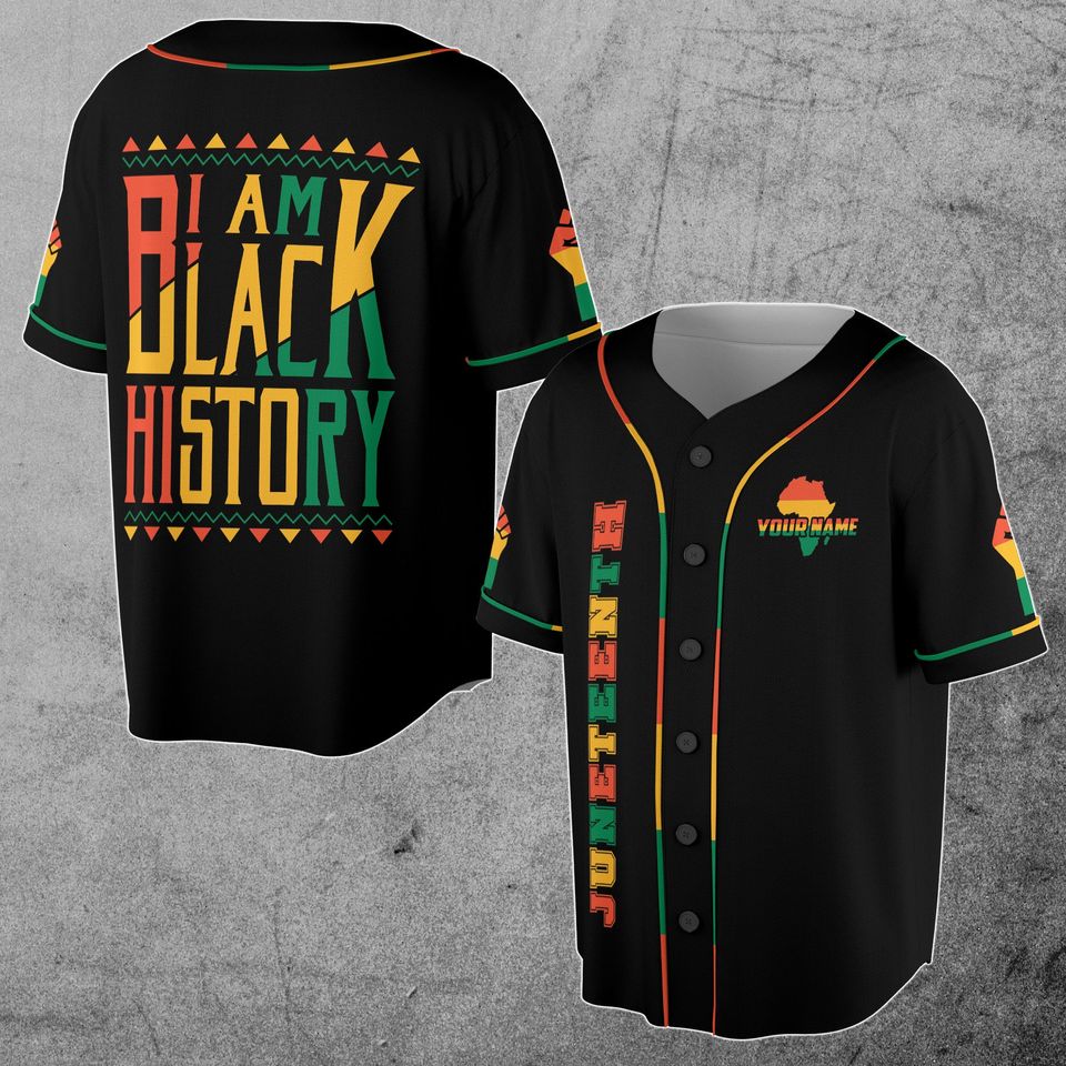 Customize Name Black Pride Juneteenth Black Power American Baseball Jersey