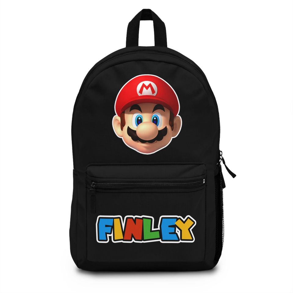 Custom Colors And Name Mario Backpack Personalized Super Mario For Boy School Backpack