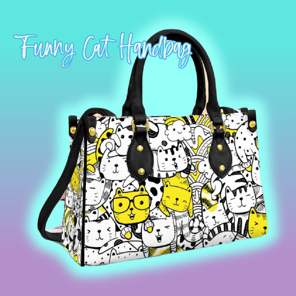 Funny Cat Bag for Women, Work Handbag for Cat Lovers
