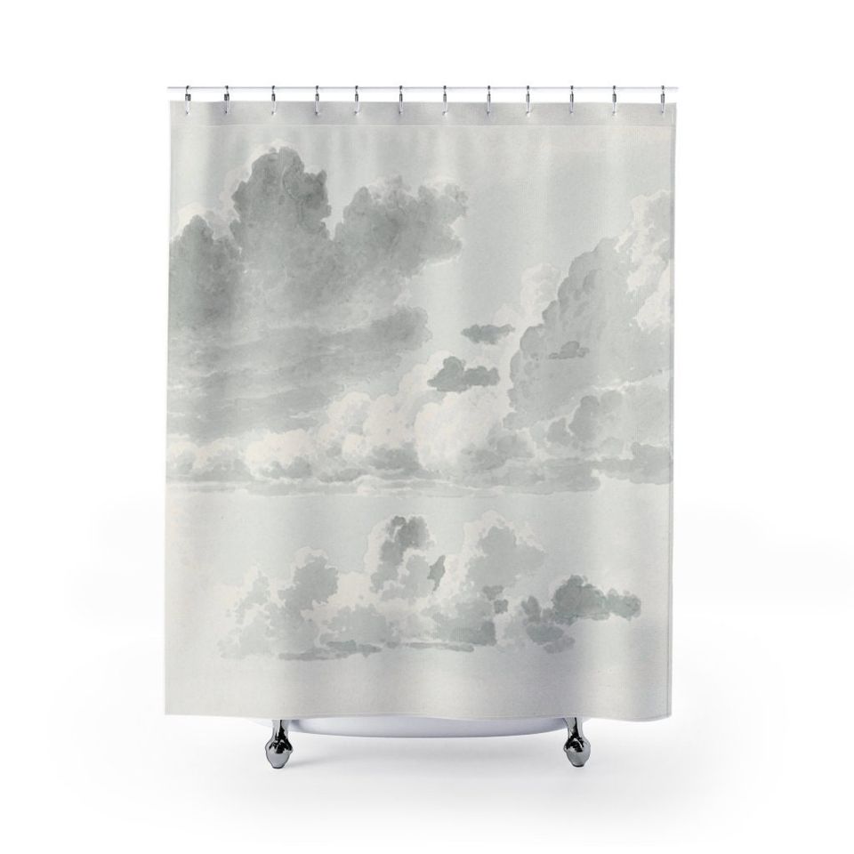White Cloud Painting Sky Boho Bathroom Decor Shower Curtain